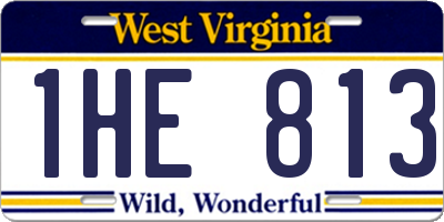 WV license plate 1HE813