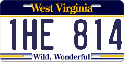 WV license plate 1HE814