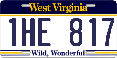 WV license plate 1HE817