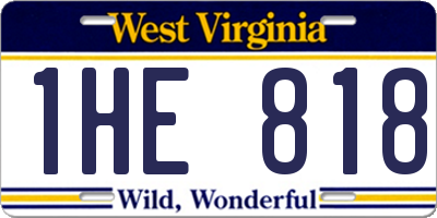 WV license plate 1HE818