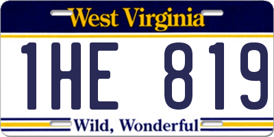 WV license plate 1HE819