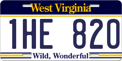 WV license plate 1HE820