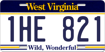 WV license plate 1HE821