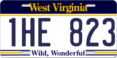 WV license plate 1HE823