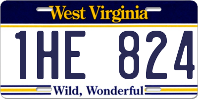 WV license plate 1HE824