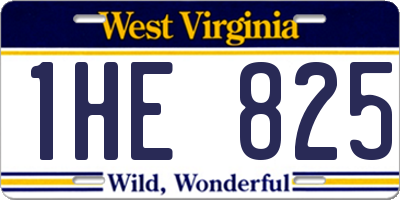 WV license plate 1HE825