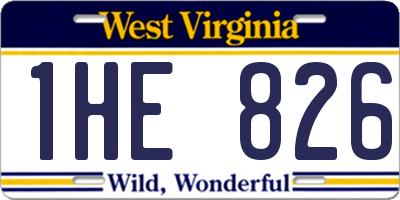 WV license plate 1HE826