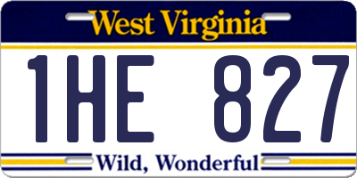 WV license plate 1HE827