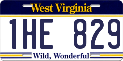WV license plate 1HE829