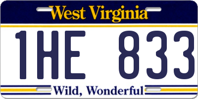 WV license plate 1HE833