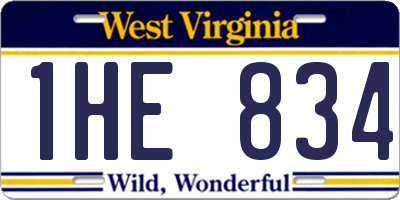 WV license plate 1HE834