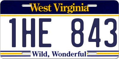 WV license plate 1HE843