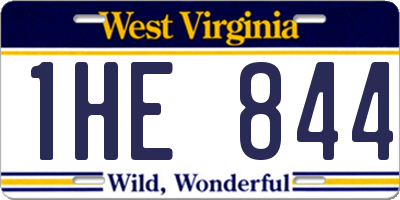 WV license plate 1HE844