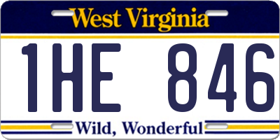 WV license plate 1HE846