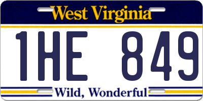 WV license plate 1HE849