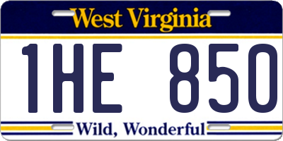 WV license plate 1HE850