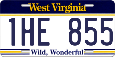 WV license plate 1HE855