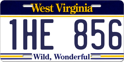 WV license plate 1HE856
