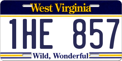 WV license plate 1HE857