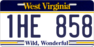 WV license plate 1HE858