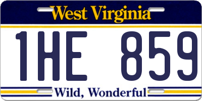 WV license plate 1HE859