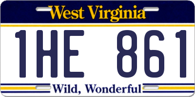 WV license plate 1HE861