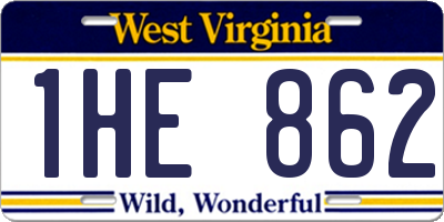 WV license plate 1HE862