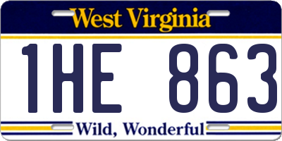 WV license plate 1HE863
