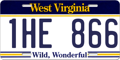 WV license plate 1HE866