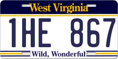 WV license plate 1HE867