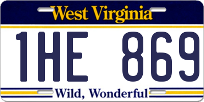 WV license plate 1HE869