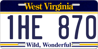WV license plate 1HE870