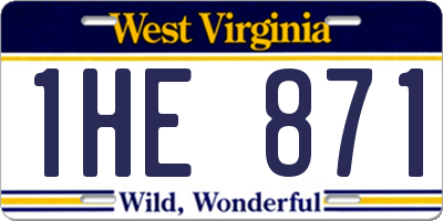 WV license plate 1HE871