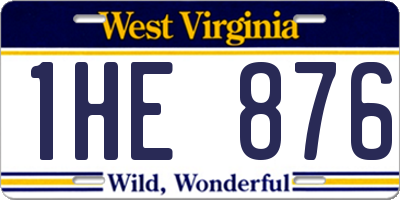 WV license plate 1HE876