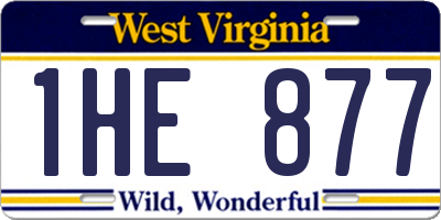 WV license plate 1HE877
