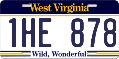 WV license plate 1HE878