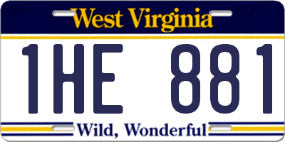 WV license plate 1HE881