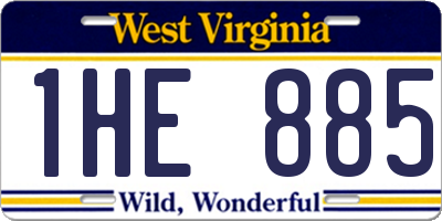 WV license plate 1HE885