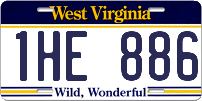 WV license plate 1HE886