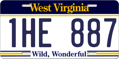 WV license plate 1HE887