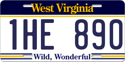 WV license plate 1HE890