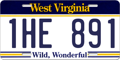 WV license plate 1HE891