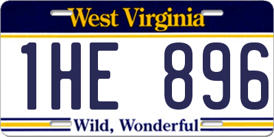 WV license plate 1HE896