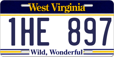 WV license plate 1HE897
