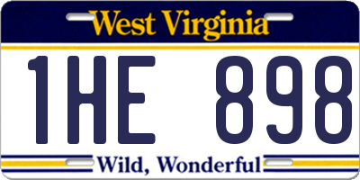 WV license plate 1HE898