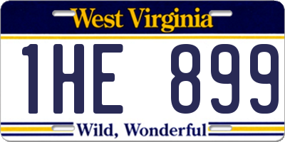 WV license plate 1HE899