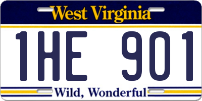 WV license plate 1HE901
