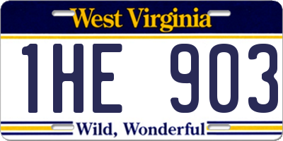 WV license plate 1HE903