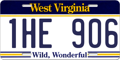 WV license plate 1HE906