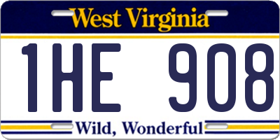 WV license plate 1HE908